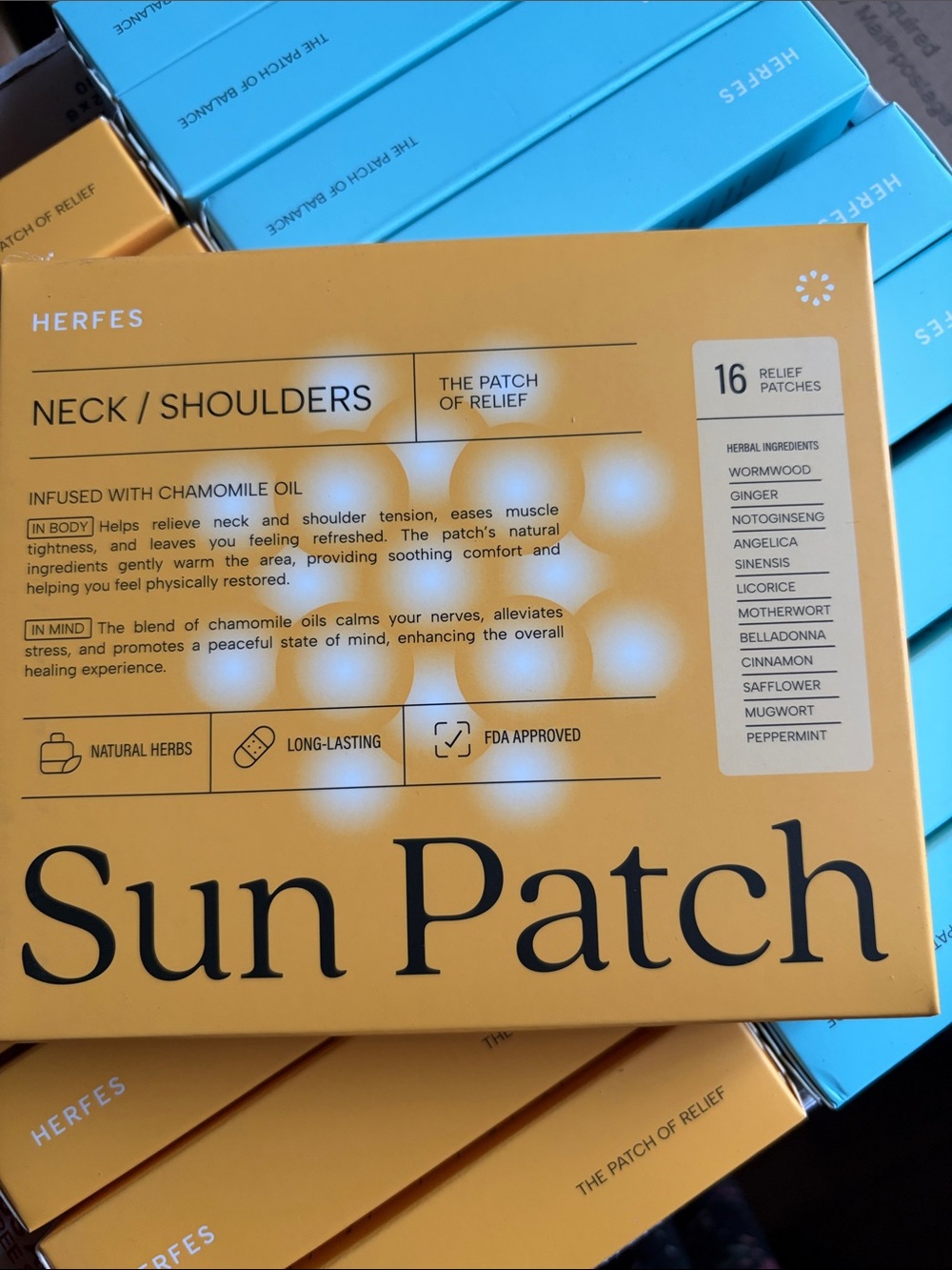 Sun Patch Neck & Shoulders Relief Patches - Yellow